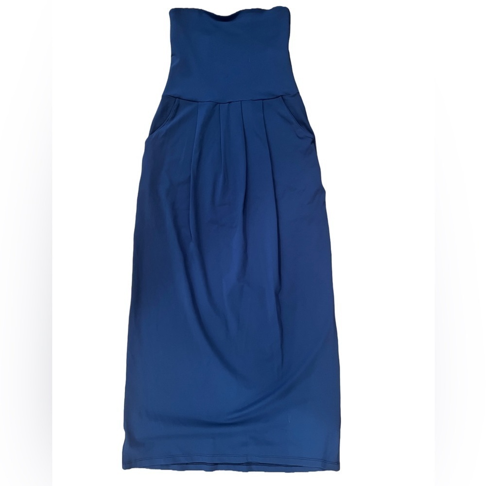 SUSANA MONACO Blue Strapless Maxi Dress with Pockets REVOLVE